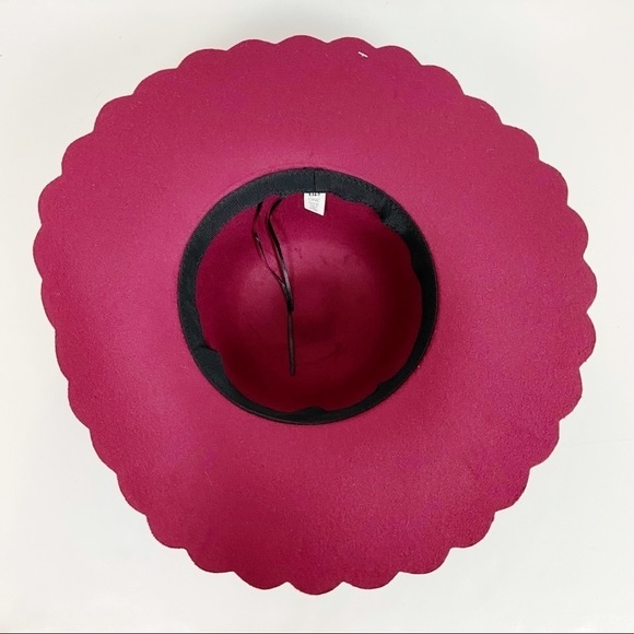 BP Scallop Brim Felt Hat Wine - Picture 3 of 6
